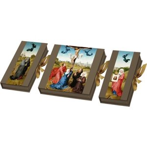 Коробка шоколадных конфет ручной работы Фраде/Frade - ФрадеАрт - Вейден - Распятие - 3 Фолианта на 72 конфеты (18+36+18, триптих)