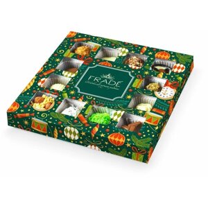 Коробка шоколадных конфет ручной работы Фраде/Frade - квадраты (на 16 конфет) (кролики)