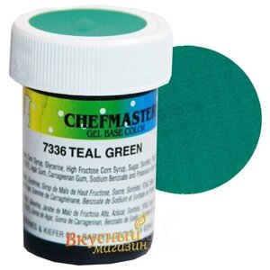 Краска Зеленый бирюзовый гелевая концентрир. Teal Green Chefmaster, 28 гр.