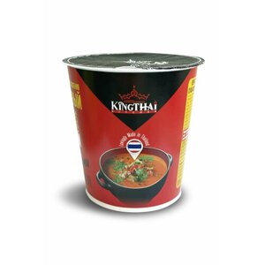 Крем-Суп быстрого приготовления KINGTHAI KITCHEN красный карри 35 гр стакан, 12 штук в упаковке