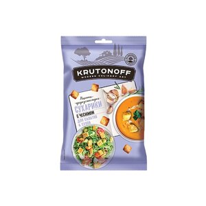 «Крутоноф», сухарики с чесноком для салатов и супов, 100 г, 5 штук