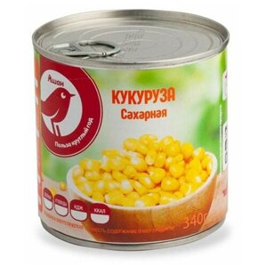 Кукуруза сахарная ашан Красная птица, 340 г, 5 шт