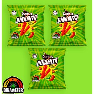 Кукурузные чипсы Doritos Dinamita Chile Limon 3 шт. по 31.8 г США