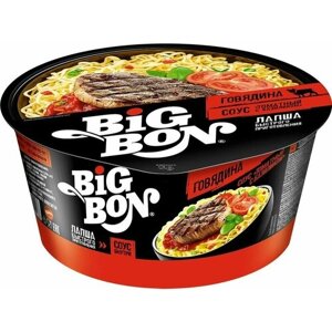 Лапша Big Bon Говядина и соус томатный с базиликом 85г х 3шт