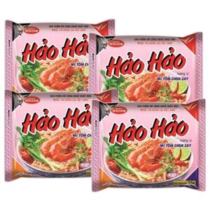 Лапша быстрого приготовления Hao Hao со вкусом креветки, острая,4 шт х 75 г), Вьетнам