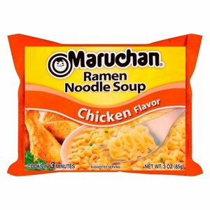 Лапша быстрого приготовления Maruchan Ramen Noodle Soup Chicken Flavor со вкусом курицы (США), 85 г