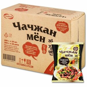 Лапша Доширак Чачжан Мен с натуральными овощами в соевом соусе, в пакете 200 г, 16 шт.