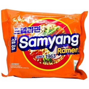 Лапша Samyang Ramen Hot Beef / СамЯнг острая со вкусом говядины 120гр. (Корея)