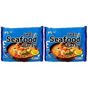 Лапша Samyang Ramen Seafood Party / Самоянг со вкусом морепродуктов 2 шт. 125 г. (Корея)