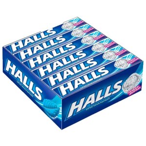 Леденцы Halls Холс Оригинальный синий, 1 упаковка по 12 шт