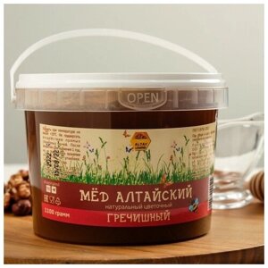 Легенда Алтая Мёд Алтайский "Гречишный", натуральный цветочный, 1100 г