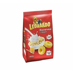Leonardo готовый завтрак Колечки с мёдом 400г