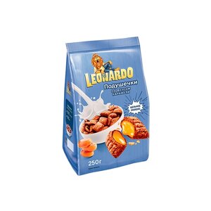 «Leonardo», готовый завтрак «Подушечки со вкусом карамели», 250 г, 2 штуки