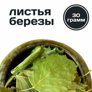 Лист березы сушеный, 30 грамм, добавка в фиточай для здоровья / Россия, "Пряно Спело"