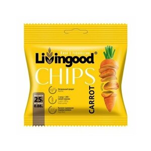 Livingood Снеки овощные Чипсы из моркови, 25 г