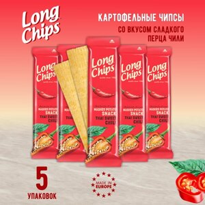 Long Chips Чипсы картофельные вкус тайского сладкого перца чили 5*75г