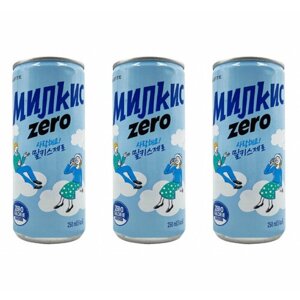 Lotte Milkis Газированный напиток Zero, 250 мл, 3 шт