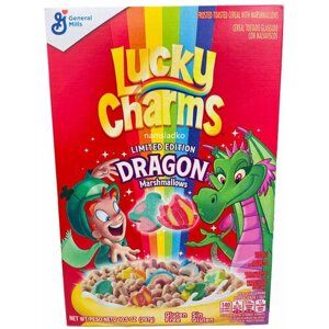 Lucky Charms Marshmallows Limited Edition (Лаки Чармс Сухой завтрак с маршмеллоу) США - 297 гр. Без глютена хлопья. Дракон лимитка завтрак.