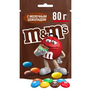 M&M's драже с молочным шоколадом, 80 г, флоу-пак