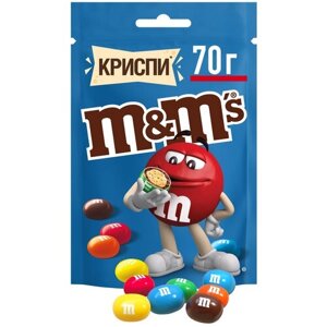 M&M's Криспи драже с хрустящим центром, 70 г, пакет