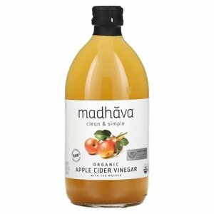 Madhava Natural Sweeteners, Органический яблочный уксус, 500 мл