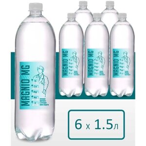 Magnio Mg щелочная вода pH 8.2+ минеральная с магнием негазированная, для похудения, улучшение работы ЖКТ 6 бут. 1.5 л.