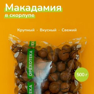 Макадамия в скорлупе, средний размер, ключ в комплекте, 500 г