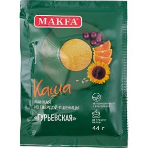 Макфа Каша манная из твёрдой пшеницы моментального приготовления Гурьевская, 44 г
