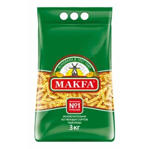 Макфа Макароны рифленые, спирали, 3 кг