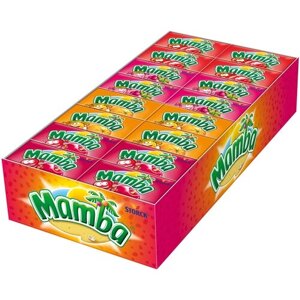 Mamba ассорти Жевательные конфеты, вкус ассорти, 26.5 г, картонная коробка, 48 уп.