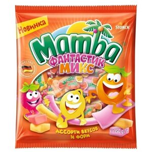 Mamba Жевательные конфеты Фантастик микс вкус ассорти, 150 г, флоу-пак, 2 шт. в уп.