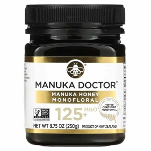 MANUKA DOCTOR Мед Манука монофлорный MGO 125+ натуральный новозеландский сырой, 250 г.