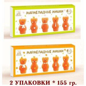 Мармелад детский микс яблочный/абрикосовый натуральный - мармеладные мишки "коломчаночка"коломна) 155 гр. 2 шт.