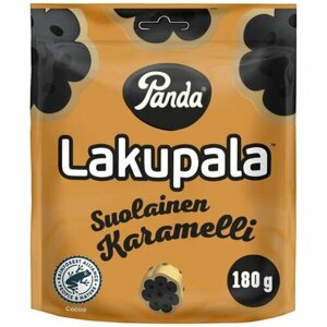 Мармелад лакрица Panda Lakupala Suolainen karamelli Соленая карамель 180 гр (Эстония)