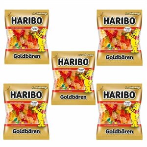 Мармелад жевательный Haribo Goldbaren Харибо Золотые Мишки 5 пачек по 100 гр.