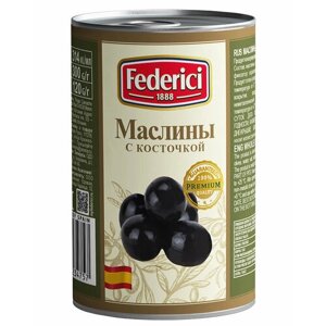 Маслины Federici с косточкой, 300 гр. 6 шт.