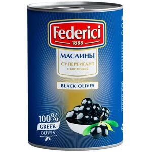 Маслины Federici Супергигант с косточкой консервированные, 3 кг