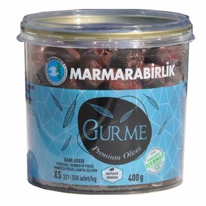 Маслины Marmarabirlik Gurme Premium XS черные с косточкой, 400 г
