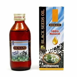 Масло черного тмина Хемани (Black Seed Oil Hemani) первого холодного отжима, повышает иммунитет, противовирусное средство, 125 мл