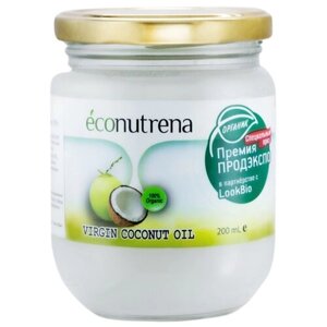 Масло кокосовое Econutrena органическое холодного отжима Virgin, 0.2 л