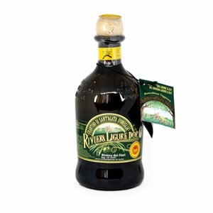 Масло оливковое первого холодного отжима (экстра верджин) из 100% оливок сорта Таджаски, сертификат DOP, RIVIERA LIGURE, SANT'AGATA, 0,5 л (ст/бут)