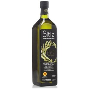 Масло оливковое Sitia Extra Virgin 0.2%стеклянная бутылка, 1 л