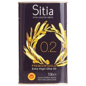Масло оливковое Sitia Extra Virgin 0,2%жестяная банка, 1 кг, 1 л
