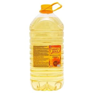 Масло подсолнечное Sunny Gold рафинированное дезодорированное, 5 л