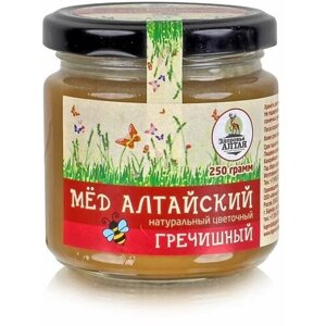 Мёд Алтайский "Гречишный", натуральный цветочный стекло , 250 г