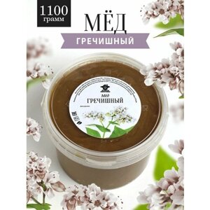 Мед гречишный густой 1100 г, полезный подарок, для иммунитета