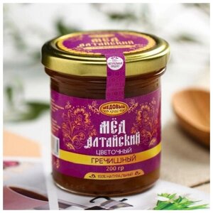 Медовый край Мёд алтайский гречишный, натуральный цветочный, 200 г