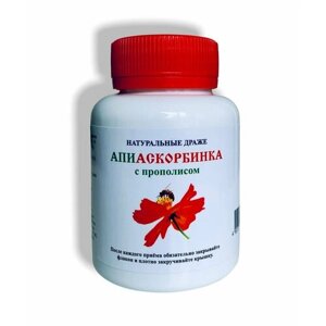МелМур Апиаскорбинка, натуральные драже с прополисом, цветочной пыльцой и витамином С, 100 г (270 драже)