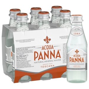 Минеральная вода Acqua Panna негазированная, стекло, без вкуса, 6 шт. по 0.25 л