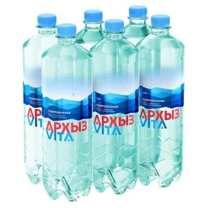 Минеральная вода Архыз Vita газированная, ПЭТ, без вкуса, 6 шт. по 1.5 л